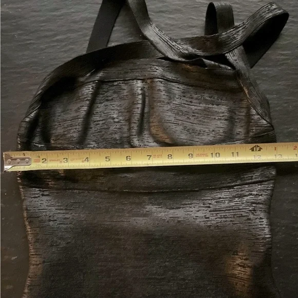 [Gstudio] Black Leather effects Cutout Sexy Bandage Body-con Mini Corset Dress - Picture 12 of 16